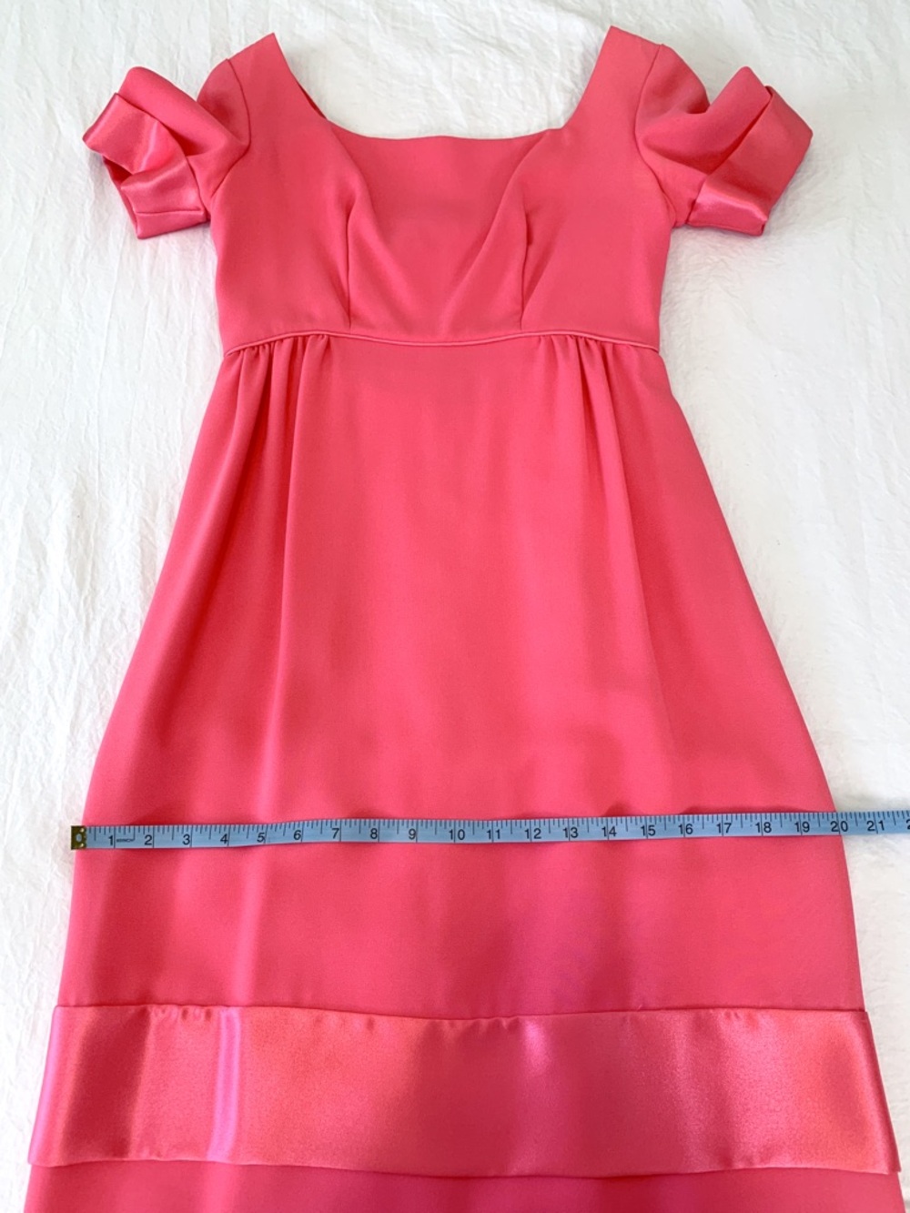 1960s Emma Domb evening gown pink empire waist regency style dress fits size 0 - Picture 13 of 15